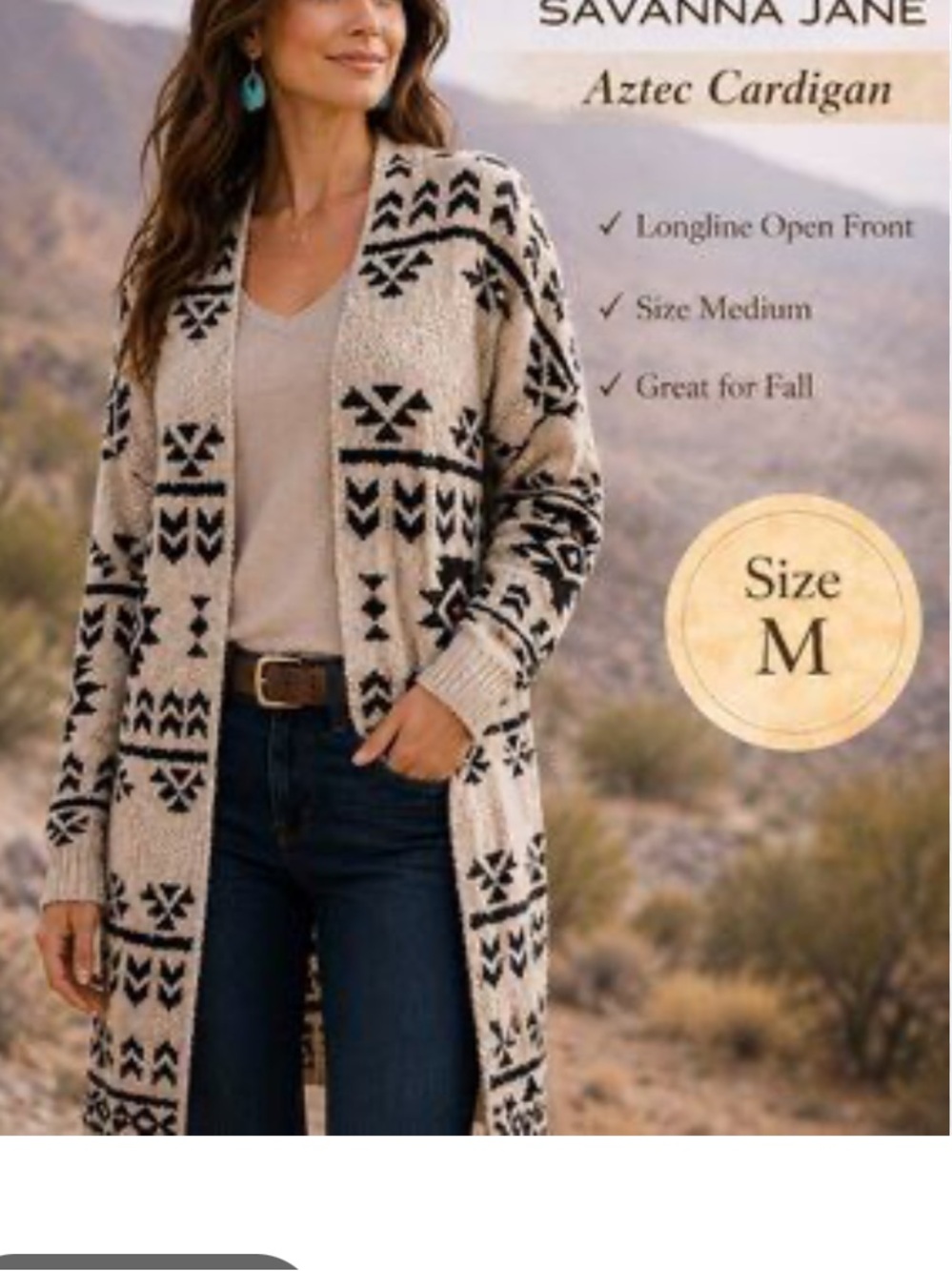 Savanna Jane Aztec longline cardigan